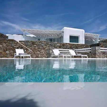 Luxury Mykonos Shali 4 Bedrooms Sea View Private Pool Elia 别墅